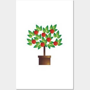 Apple Tree Pot Plant Digital Art | Melanie Jensen Illustrations Posters and Art